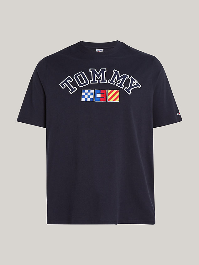 t-shirt archive plus relaxed fit con logo blue da uomo tommy jeans
