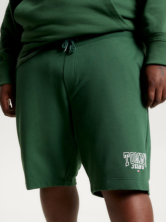 green plus logo drawstring terry shorts for men tommy jeans