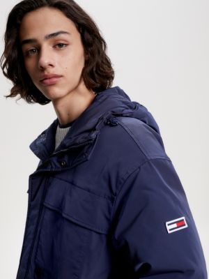 Hooded Padded Multi Pocket Parka | Blue | Tommy Hilfiger