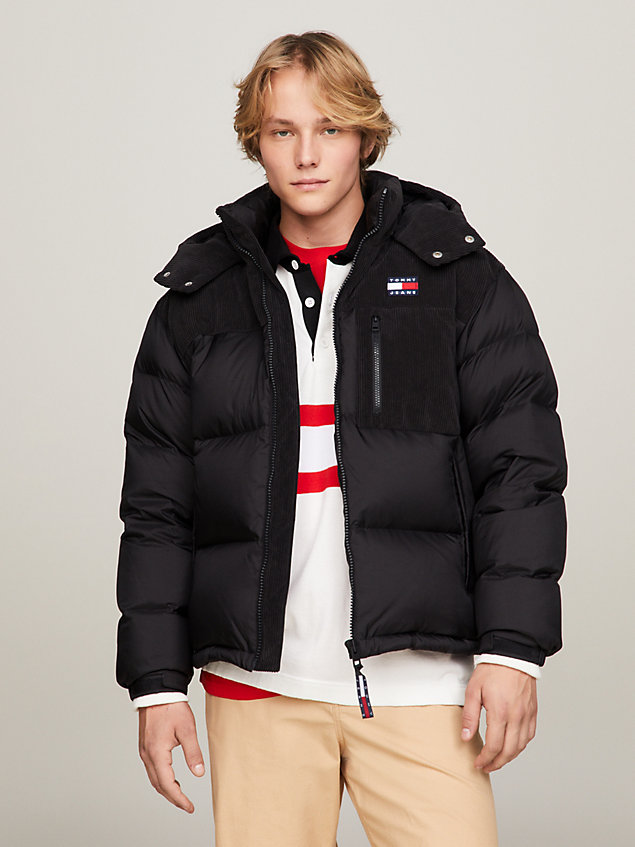  cord recycled down alaska puffer for men tommy jeans