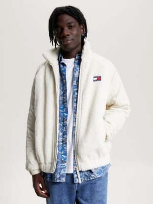 Mixed Media Relaxed Sherpa Jacket | White | Tommy Hilfiger