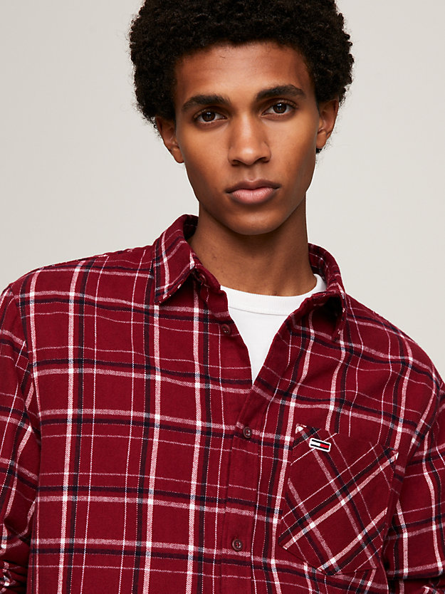 Classic Fit Brushed Check Shirt | Red | Tommy Hilfiger