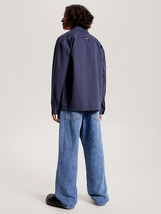 surchemise casual essential en sergé blue pour hommes tommy jeans