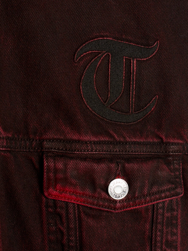 black truckerjack van garment-dyed denim voor heren - tommy jeans