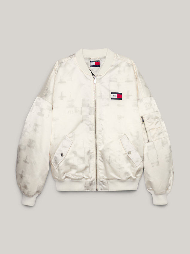  recycled down sateen checkerboard bomber for men tommy jeans