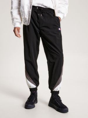 Recycled Colour-Blocked Joggers, Black