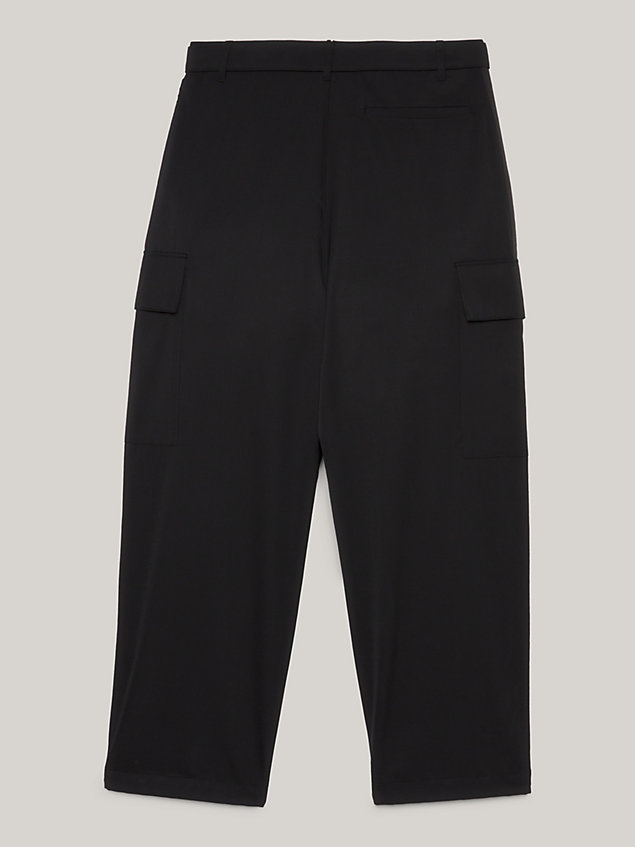 black cargohose mit weitem bein und gürtel für herren - tommy jeans