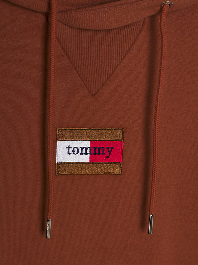brown essential garment wash hoody for men tommy jeans