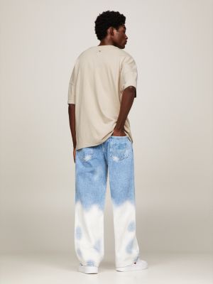 beige essential dual gender oversized t-shirt for men tommy jeans