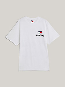 white tommy x keith haring dual gender relaxed fit t-shirt for men tommy jeans
