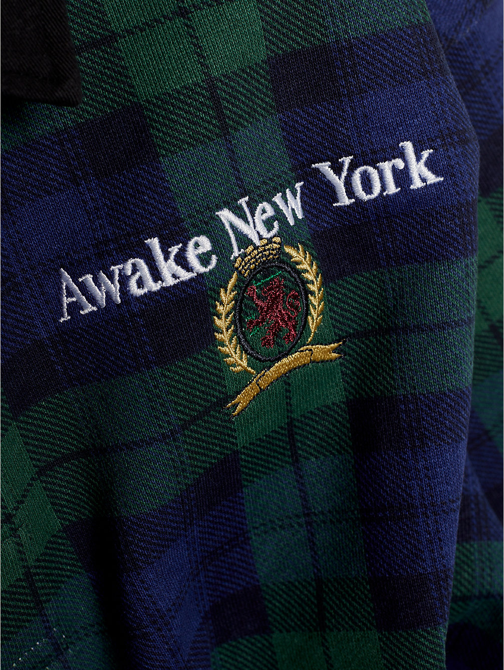 camiseta de rugby a cuadros tommy x awake ny blue de hombre tommy jeans