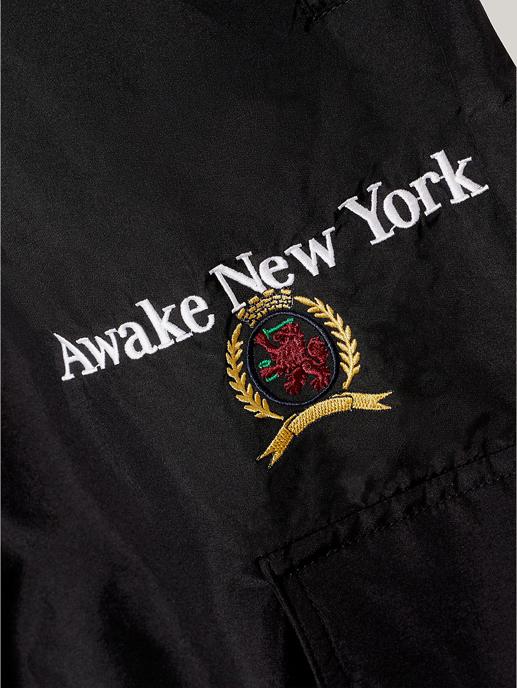 black tommy x awake ny drawstring cargo trousers for men tommy jeans