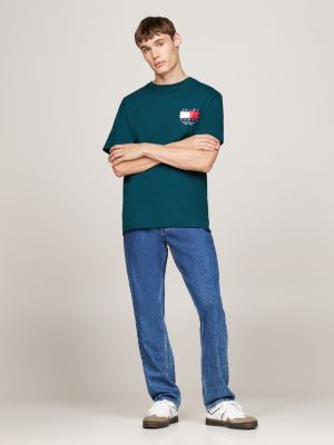 blue regular straight faded jeans for men tommy jeans