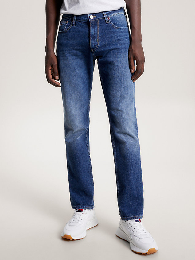 denim ryan straight jeans met fading voor heren - tommy jeans
