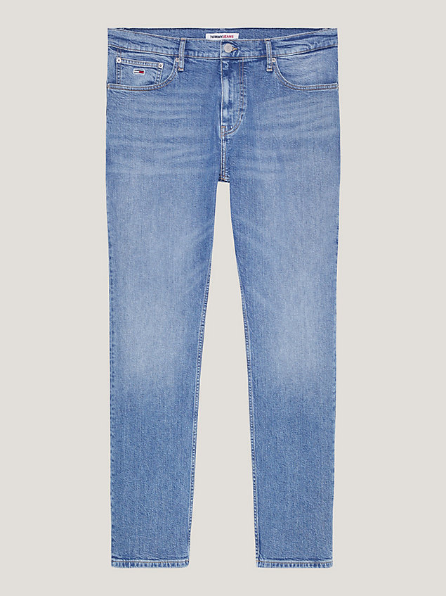 jeans ryan regular fit dritti con scoloriture denim da uomo tommy jeans