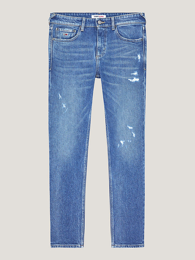 denim scanton hennepmix slim jeans met distressing voor heren - tommy jeans