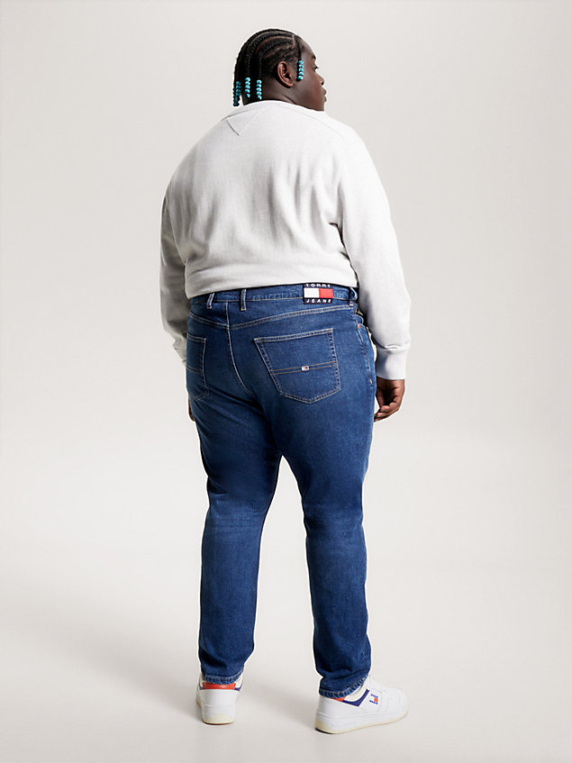 jeans ryan plus straight fit sbiaditi denim da uomo tommy jeans