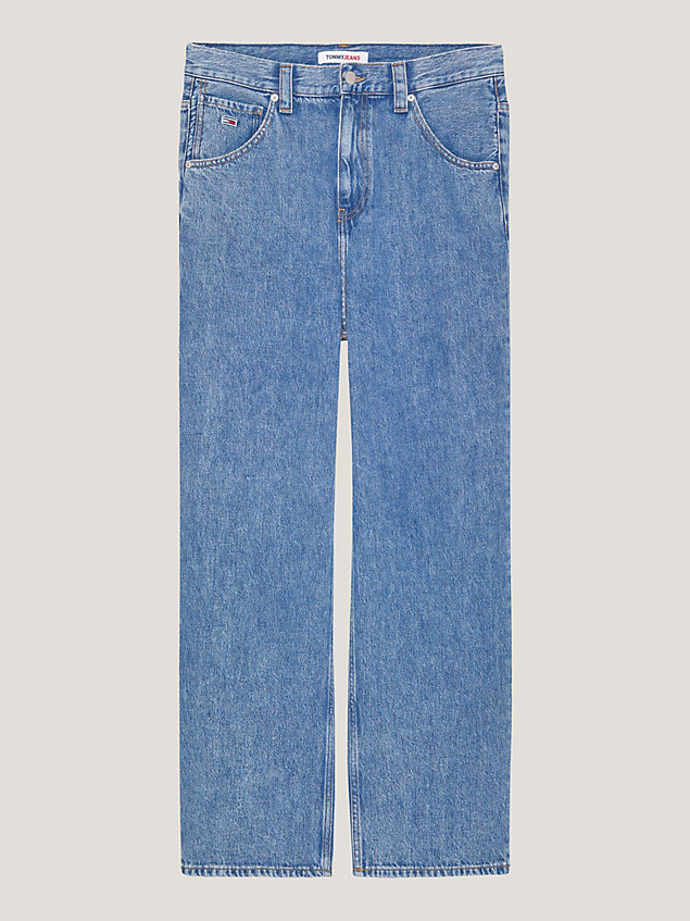 denim aiden baggy jeans mit fade-effekt am saum für herren - tommy jeans