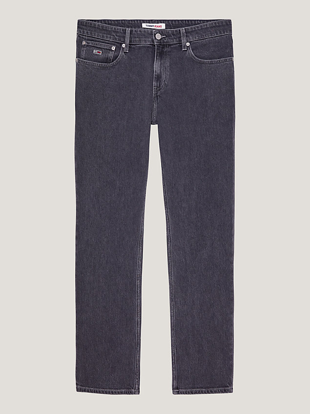 jean droit ryan noir délavé denim pour hommes tommy jeans