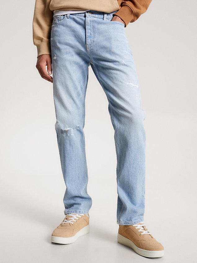 jean droit décontracté ethan usé en chanvre denim pour hommes tommy jeans