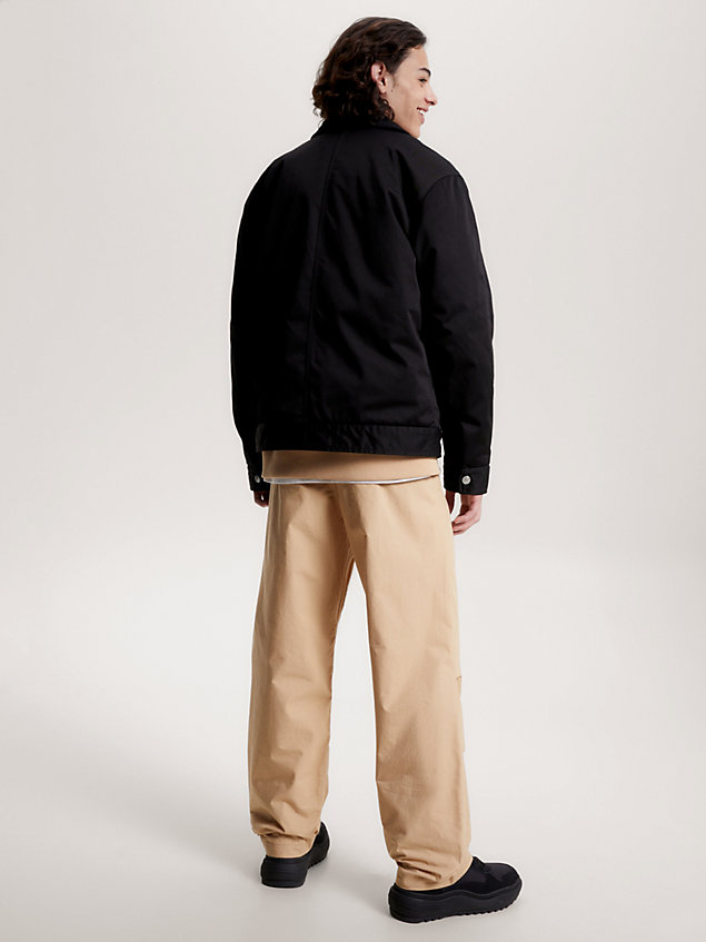 black padded contrast pocket workwear jacket for men tommy jeans