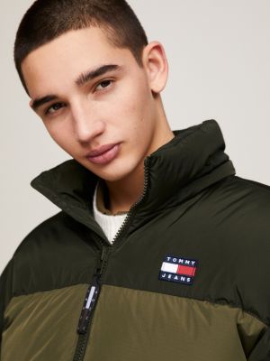 Colour-Blocked Alaska Puffer Jacket, Green