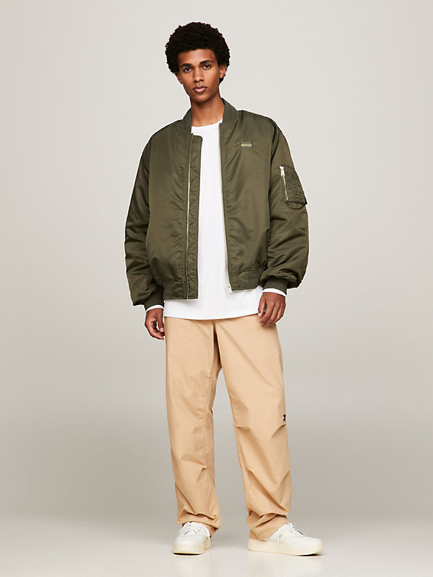 bomber essential relaxed fit imbottito verde da uomo tommy jeans