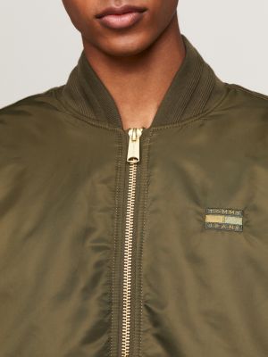 Tommy Hilfiger - Chaqueta bomber con cuello tradicional para hombre, color  marrón, talla mediana Tommy Hilfiger Chaqueta de bombardero