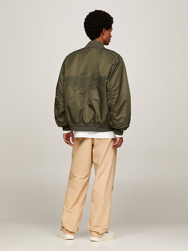 green essential wattierte relaxed fit bomberjacke für herren - tommy jeans