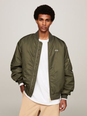 Essential Relaxed Padded Bomber Jacket, Green