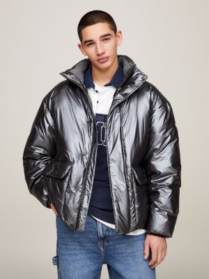 Metallic puffer clearance jacket mens