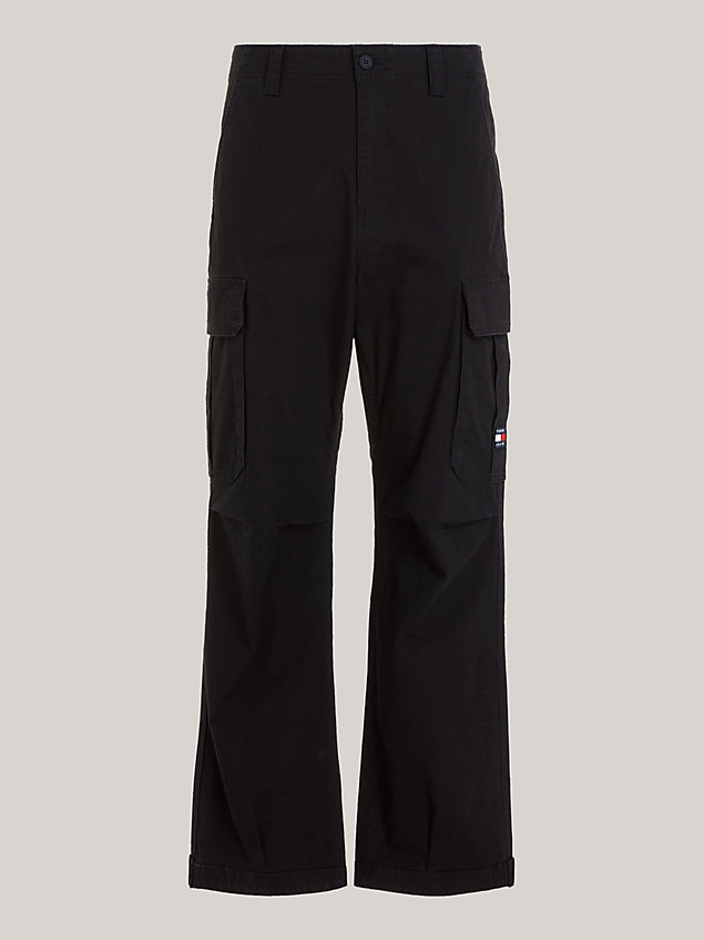 black aiden baggy fit cargo-hose für herren - tommy jeans