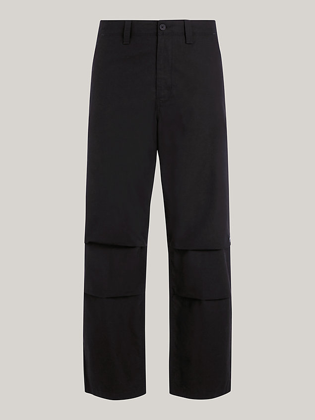 black aiden baggy fit chinos for men tommy jeans