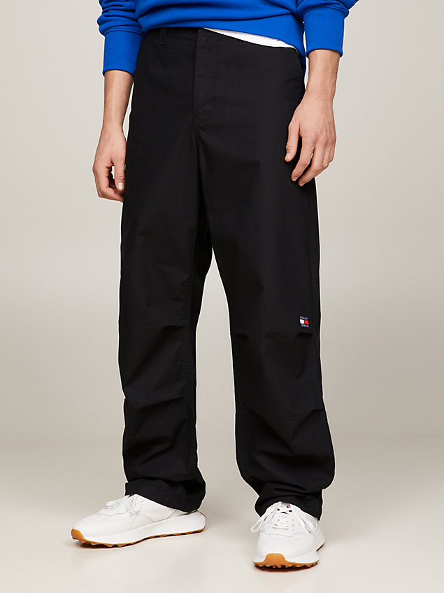 black aiden baggy fit chinos for men tommy jeans