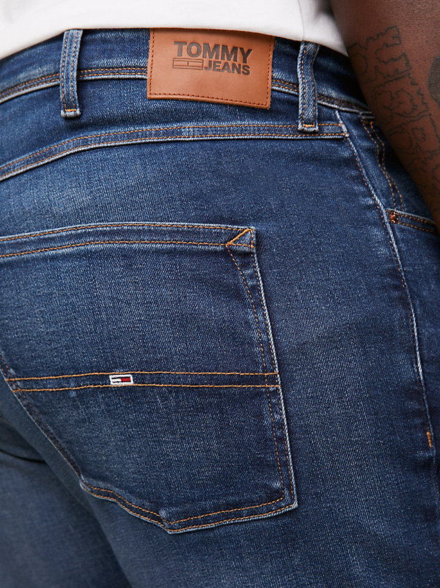 denim plus simon skinny jeans mit fade-effekt für herren - tommy jeans