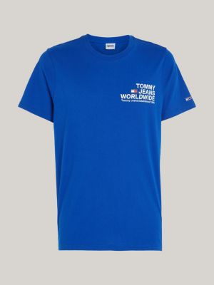 Crew Neck Logo T-Shirt, Blue