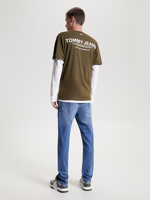 green back logo classic fit t-shirt for men tommy jeans