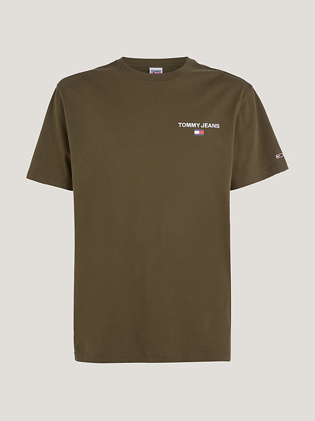 green classic fit t-shirt met logo voor heren - tommy jeans