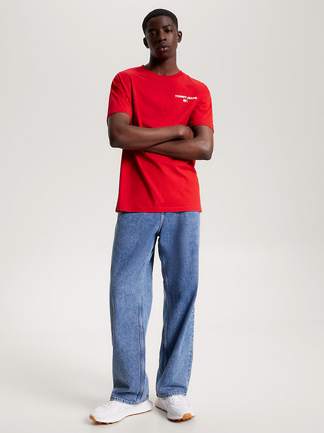 camiseta con logo trasero y corte clásico red de hombre tommy jeans
