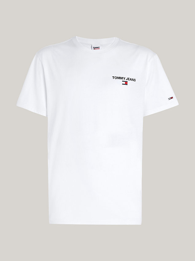 t-shirt classic fit con logo sul retro white da uomo tommy jeans