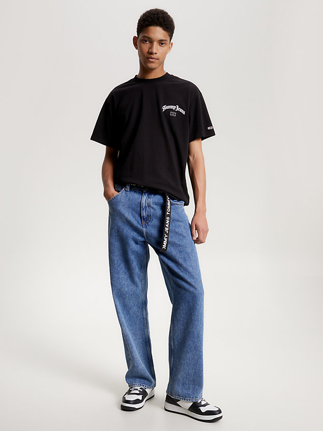 camiseta con logo trasero y corte amplio black de hombre tommy jeans