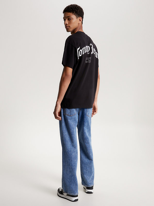 camiseta con logo trasero y corte amplio black de hombre tommy jeans