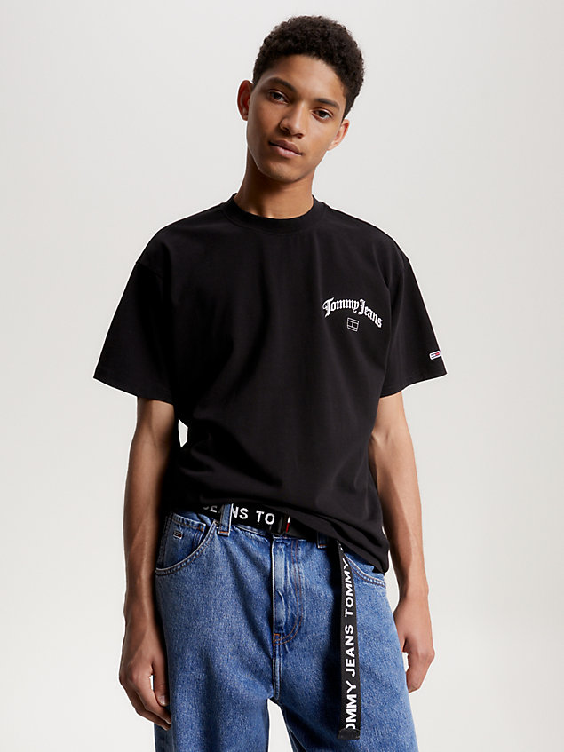 t-shirt relaxed fit con logo sul retro black da uomo tommy jeans