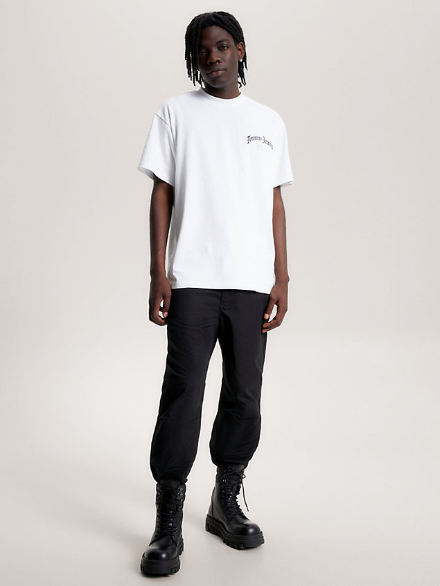 camiseta con logo trasero y corte amplio white de hombre tommy jeans