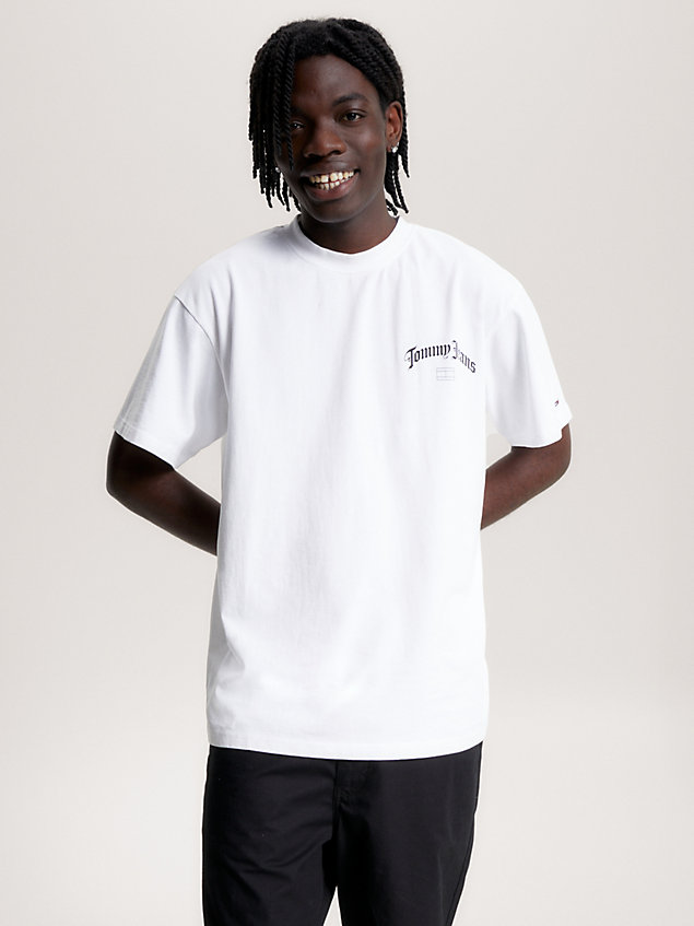 white back logo relaxed fit t-shirt for men tommy jeans