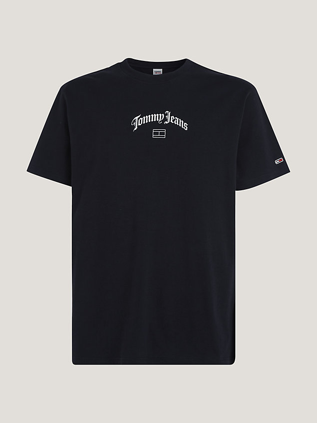 t-shirt classic fit con logo black da uomo tommy jeans