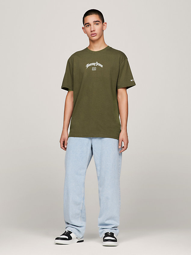 t-shirt classique à logo green pour hommes tommy jeans