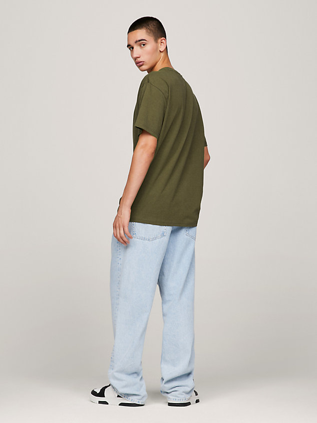 t-shirt classique à logo green pour hommes tommy jeans