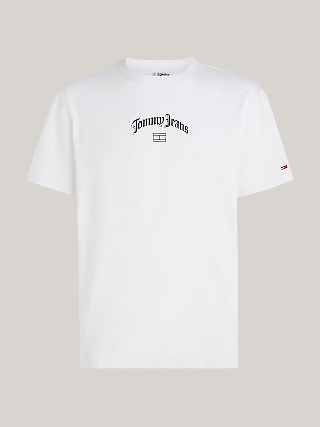 camiseta con logo y corte clásico white de hombre tommy jeans