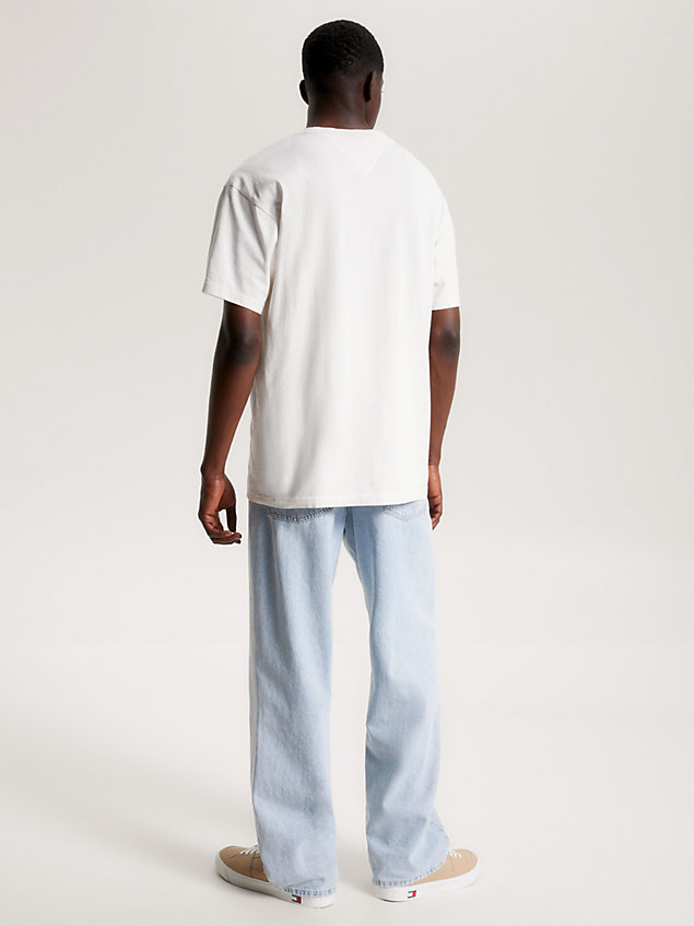 camiseta amplia con logo universitario white de hombre tommy jeans